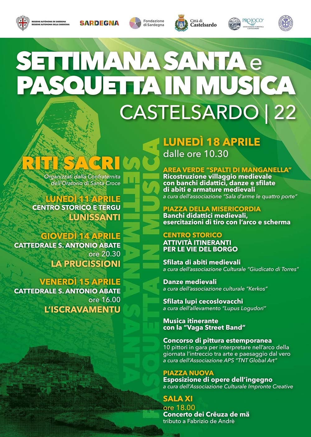 settimana santa pasquetta musica castelsardo 2022