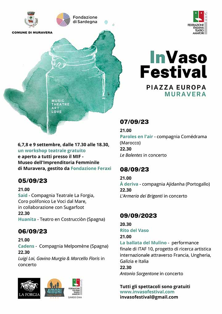 programma invaso festival muravera teatro 2023